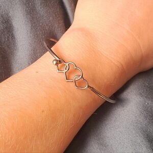 Silver Triple Heart Bracelet
